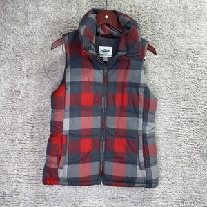 Oldnavy Puffer Best Women's‎ S Red Quilted Plaid Frost Free